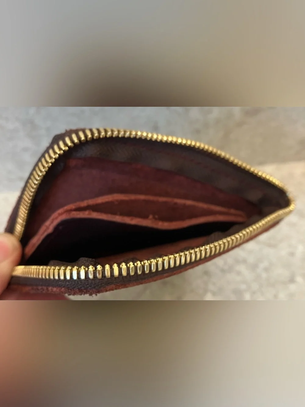 CORONADO BURGANDY LEATHER HALF ZIP WALLET